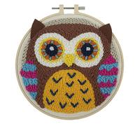 Trimits Kit de cerceau à Punch Needle avec fil épais, 20 cm (8in) - Hibou