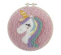 Trimits Kit de cerceau à Punch Needle avec fil épais, 20 cm (8in) - Licorne