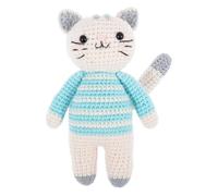 Trimits Kit de chat amigurumi au crochet (9 x 12 x 19 cm) - avec fil, crochet, marqueurs de mailles, aiguille, yeux, rembourrage et instructions - Créez ce personnage amusant.