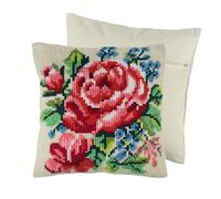 Trimits Kit de Coussins au Point de Croix, Canvas, Floral Bloom, 40 x 40cm (16 x 16in)
