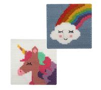 Trimits Kit de Crochet 'My First' - Kit de Démarrage avec Fil, Aiguilles, Toile & Instructions, Coffret Crochet Cadeau - 14,5cm, Licorne & Nuage