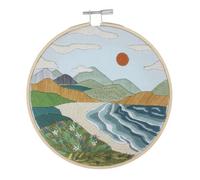 Generique Kit de broderie Coast 15 cm pour débutant – fils bambou, support d'aiguille, instructions