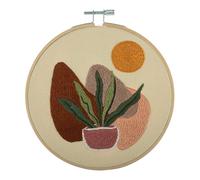 Generique Kit de broderie Nature – cercle bois 15 cm, pour débutant, fils bambou & support aiguille