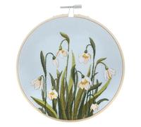 Trimits Kits de cerceaux de broderie - Kit de démarrage, comprend des fils de cerceau de bambou, un support d'aiguille en tissu et des instructions, 15 cm (6in) - Perce-neige