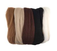 Trimits Laine à feutrer naturelle, Nuances de Brun, 50g