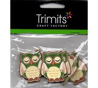Trimits Lot de 6 chouettes autocollantes en bois 2295