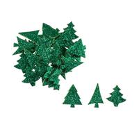 Trimits Lot de 60 Sapin de Noël Pailletées Autocollantes en Mousse Vert 22 x 26 mm…Scrapbooking Décoration Noël…