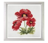 Trimits Mini kit de broderie au point de croix compté Coquelicots 13 x 13 cm