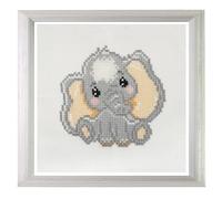 Mini Kit Point de Croix Éléphant - 12 x 12 cm - Trimits(...) - Gris Gris G