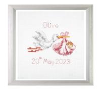 Trimits Mini kits de broderie au point de croix compté, 13 x 13 cm, nouveau-né