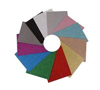 Trimits Paquet de feutre pailleté, 30 x 23 cm, 12 pièces de couleurs assorties