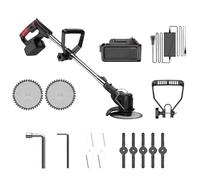 Trimmer du Jardin Rotatif, tête Multi-Angle et poignée à Double contrôle, sans Fil pour la pelouse/arbustes, pôle en Acier Inoxydable Extensible 1 à 36 cm, 1,8 kg