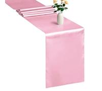 Trimming Shop 1 chemin de table en satin rose, 27,9 x 274,3 cm en satin de soie pour rubans de chaise, mariage, réception, Noël, fête d'anniversaire, décoration de table