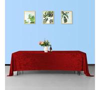 Trimming Shop 1 nappe rectangulaire en velours écrasé doux lavable à paillettes pour mariage, banquet, cuisine, anniversaire, vacances, dîner - Rouge - 178 x 365,8 cm