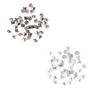 Trimming Shop 100 clous à rivets, base carrée en forme de pyramide Pour cuir, vêtements, jeans, sacs, arts et loisirs créatifs, Métal, Silver, 10mm x 10mm