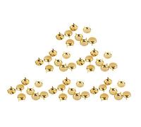 Trimming Shop 100 Pièces Rond Tête Clou Clous - Doré Main Pressées 5mm Rivets - Compatible pour Cuir Artisanat, Décoration Vêtements, Vestes, Ceintures, Chaussures, et Sacs