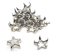 Trimming Shop 12mm Argent en Forme D'Étoile Tête Clou Clous Broches Arrière Punk Rivets pour Bricolage Cuir Artisanat,Décoration Vêtements,Vestes,Ceintures,Chaussures - Argent, 12mm