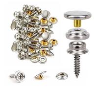 Trimming Shop 15mm Vis Boutons-Pression 3 Pièce Acier Inoxydable Boutons Pression Pour Bateau Housse, Marine Grade, Toile, Tissu, Bois, DIY, Travail Du Cuir - Argent, 10pcs