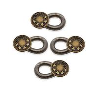 Trimming Shop 17mm Taille Extension Élastique Ressort Laiton Bouton, Polyvalent Ceinture Extension pour Jean, Pantalon, Jeans, Jupe, Maternité Robes - Bronze avec 5 Étoile, 10pcs