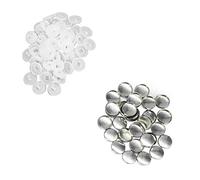 Trimming Shop 23mm Aluminium Vide Housse Boutons avec Plastique Tige Arrière Auto Housse Tack Boutons pour Couture,DIY Projets, Réparation, Noir, 50pcs