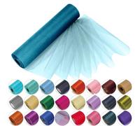 Trimming Shop 25m X 29cm Neige Organza Pur Rouleaux Bleu Turquoise à Paillettes Tissu - Parfait comme Noël, Mariage ou Décoration de Fête