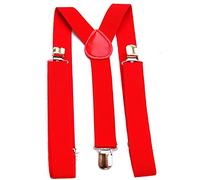 Trimming Shop 35mm Hommes Bretelles en Couleurs Classiques - Résistant à Clipser Bretelles - Entièrement Réglable et àÉlastique - Rouge, 35mm