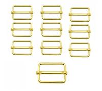 Trimming Shop 38 mm Doré Boucle Coulissante Triglide Métal Ajustable, Durable Et Légère, Pour Bretelles, Sacs à Dos, Sangles De Fermeture, Colliers Pour Animaux Et Accessoires De Sac, Lot De 10