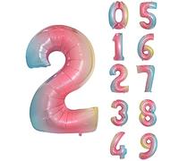 Trimming Shop 40 "Grands Ballons de Feuilles, Ballon numéro 2, Ballons d'hélium Auto-scellants pour Anniversaire, Mariage, Fournitures de fête, décoration, Ballons de Feuille pour fêtes, Arc-en-Ciel