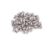Trimming Shop 50 Pièces de Argent Cônes Screwback Pics Clous 14mm pour Sac Vêtements Style Punk Rocher Veste Cuir Chaussure