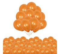 Trimming Shop 50pcs Orange Ballons 10 inch Latex Ballons Paquet Premium Qualité Uni Ballons pour Orange Thème Anniversaire Sac de Fête Mariage Bébé Douche Halloween Carnaval Fêtes Décorations