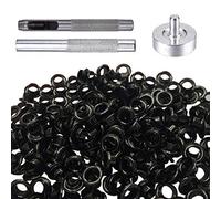 Trimming Shop 5mm à Double Face Noir Œillets pour Arts Artisanats, Travail Du Cuir, Tissu, Scrapbooking, Couture,DIY Projets, Rouille & Corrosion Preuve, 100Pcs - Noir Oeillets avec Outil à Main