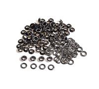 Trimming Shop 5mm Œillet avec Rondelles Durable Laiton Passages pour DIY Travail du Cuir,Couture & Réparation Vêtements, Vestes, Scrapbooking, Sac à Main Décoration, Pistolet Métal Noir, 100pcs