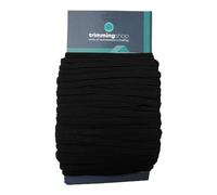 Trimming Shop 5mm Large Élastique Ruban pour la Couture et Loisirs Créatifs - Bobine de Élastique Plat Bande pour Tissu - Élastique Cordon pour Jupes et Pantalons Ceintures, Noir, 25 Metres