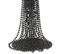 Trimming Shop 9 m de chaîne de perles de Noël métallique - 7,5 mm Perle noire brillante pour décorations d'arbre de Noël, bricolages, création de bijoux et décoration festive, 1 pièce