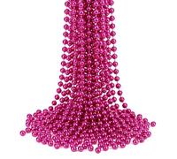 Trimming Shop 9 m de chaîne de perles de Noël métalliques - 7,5 mm Perles brillantes roses pour décorations d'arbre de Noël, bricolages, création de bijoux et décoration festive, 1 pièce