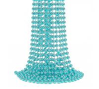 Trimming Shop 9 m de chaîne de perles de Noël métalliques - Guirlande de perles turquoise brillantes de 7,5 mm pour décorations d'arbre de Noël, bricolages, création de bijoux et décoration festive, 1