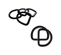 Trimming Shop Anneaux en D métalliques pour Fixation, Sangle en Toile, Sacs de réparation Ajustables, Sac à Main, projets de Bricolage, travaux manuels, (32 mm, Noirs, 20 pièces)