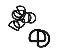 Trimming Shop Anneaux en Plastique D pour Fixation de Sangle réglable pour réparation de Sacs, projets de Bricolage, Arts et Artisanat, Colliers pour Animaux domestiques (Noir), Plastique, Noir, 25mm