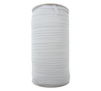 Trimming Shop Bande Elastique Plate - 9 mm de Large - Cordon Elastique Tresse - Cordon Elastique Extensible pour Couture Tricot travaux manuels projets de Bricolage Blanc 100 metres