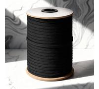 Trimming Shop Bande élastique plate de 12 mm de large, cordon élastique extensible pour couture de vêtements, vêtements, couture, projets de bricolage, noir, 100 mètres