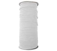 Trimming Shop Bande élastique plate de 4 mm - Cordon élastique noir tressé large pour bricolage, couture, artisanat, couture, mercerie et vêtements, blanc, 250 m