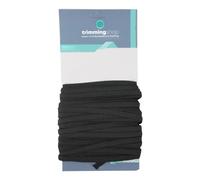 Trimming Shop Bande élastique plate de 6 mm - Cordon élastique noir tressé large pour bricolage, couture, artisanat, couture, mercerie et vêtements, noir, 3 m