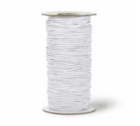 Trimming Shop Blanc Élastique Ruban pour la Couture et Loisirs Créatifs - Bobine de Élastique Plat Bande pour Tissu - Élastique Cordon pour Jupes et Pantalons Ceintures - Blanc, Blanc, 100 m