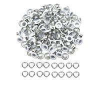 Trimming Shop Blanc Oeillets et Rondelles - Fabriqué - Laiton 4mm - Taille de Oeillets pour Vêtements & Cuir Artisanat - Pack de 100 - Couture et Mercerie