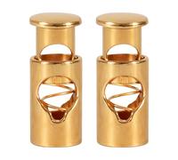 Trimming Shop Bouchon de cordon en métal 8 mm x 19 mm - Cordon de serrage à ressort avec trou de 5 mm - Fermeture de cordon robuste pour sweats à capuche, vestes, sacs et travaux manuels, doré, 8mm x