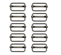 Trimming Shop - Boucles coulissantes en métal - Fermeture réglable pour sangles de sac à dos, collier de chien, accessoires de vêtements, travaux de maroquinerie (20 mm, 10 pièces)