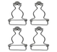 Trimming Shop Boucles de salopette en métal argenté 45 x 30 mm, Métal, Silver, 4 pièces