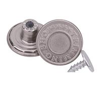 Trimming Shop Bouton en Laiton de 17 mm, Boutons de Fermeture durables avec épingles arrières en Aluminium, Rivet pour réparation de vêtements, Jeans, Vestes, Jupes, Argent Mat, Lot de 10 pièces