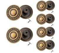 Trimming Shop Bouton Jeans en laiton 17mm, fermeture durable avec épingles arrière Rivet pour la réparation de vêtements, denims, vestes, jupes, Bronze clair, 100 pièces
