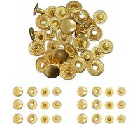 Trimming Shop Boutons pression à ressort en S de 12 mm 4 parties, durables et légers, boutons-pression métalliques pour vestes, artisanat du cuir DIY, couture de vêtements, sacs à main, doré, 50